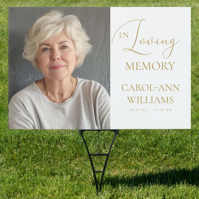 "In Loving Memory" Photo Funeral Memorial  Sign (Insitu)