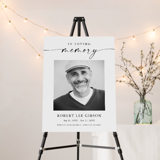 In Loving Memory Photo Funeral Memorial Sign (In Situ (Stand))