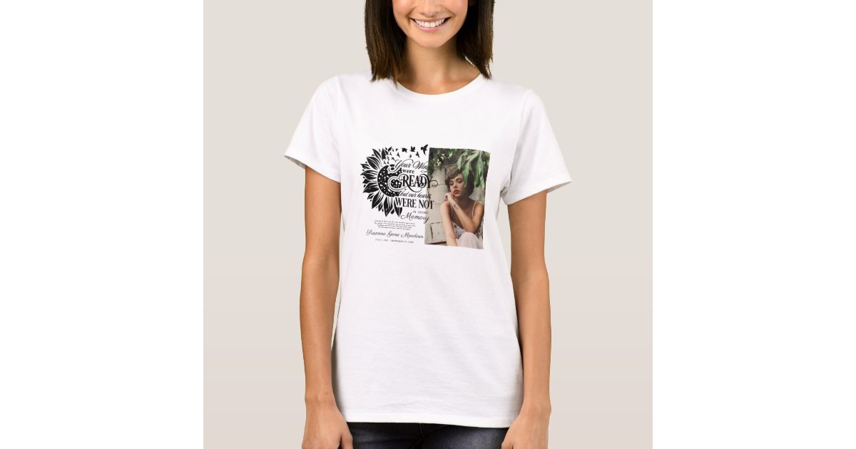 In Loving Memory, Photo Memorial Service T-Shirt, Zazzle