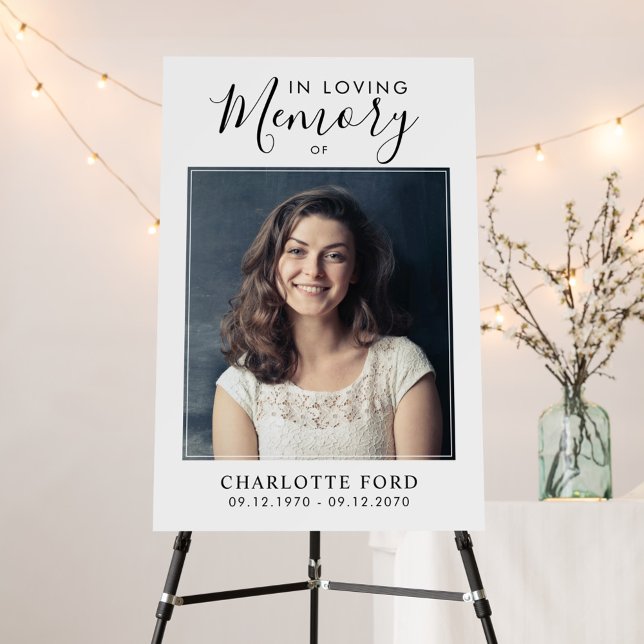 In Loving Memory Photo Funeral Memorial Welcome Foam Board (Creator Uploaded)