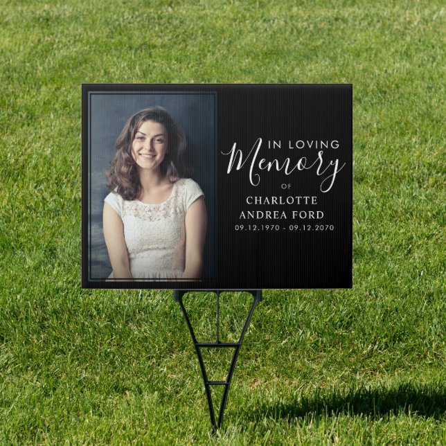 In Loving Memory Photo Funeral Memorial Welcome Sign (Insitu)