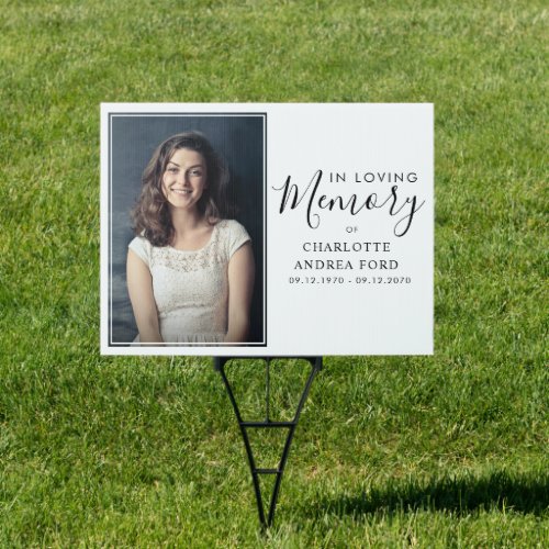 In Loving Memory Photo Funeral Memorial Welcome Sign
