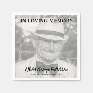 In Loving Memory Photo Funeral Napkins