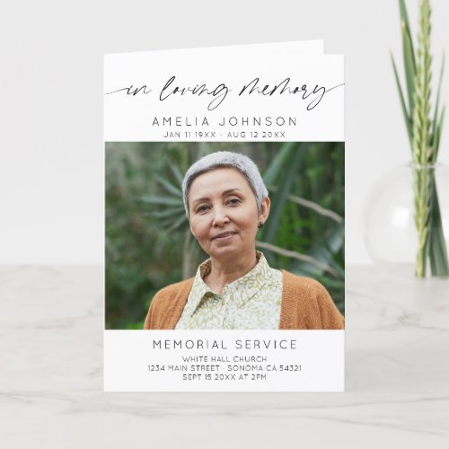 In Loving Memory Photo Funeral Order of Service Program