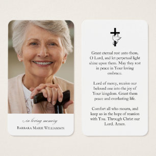 In Loving Memory Photo Funeral Prayer Card