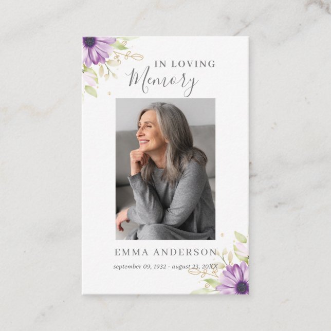 In Loving Memory | Photo Funeral Prayer Card (Front)