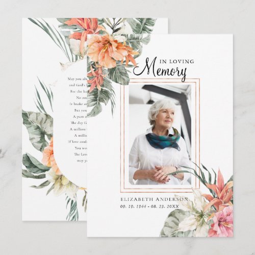 In Loving Memory | Photo Funeral Prayer Card