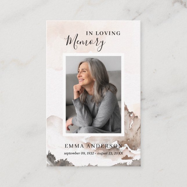 In Loving Memory Photo Funeral Prayer Card (Front)