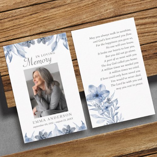 In Loving Memory | Photo Funeral Prayer Card