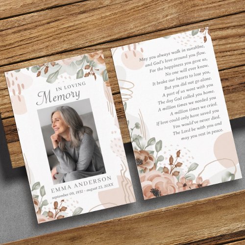 In Loving Memory | Photo Funeral Prayer Card