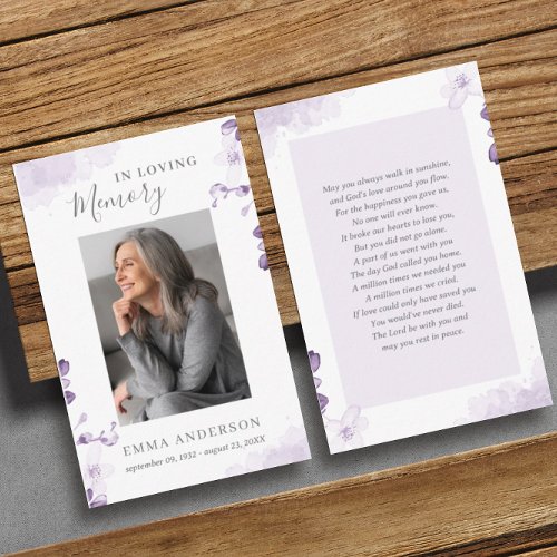 In Loving Memory | Photo Funeral Prayer Card