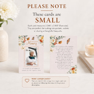 In Loving Memory Photo Funeral Prayer Card