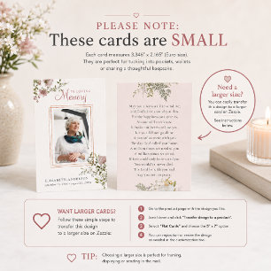 In Loving Memory Photo Funeral Prayer Card