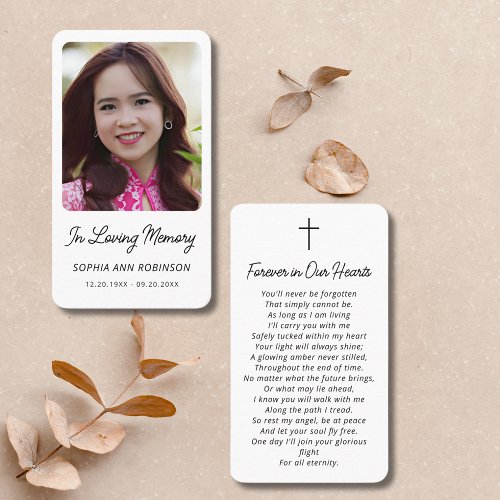 In Loving Memory Photo Funeral Prayer Card