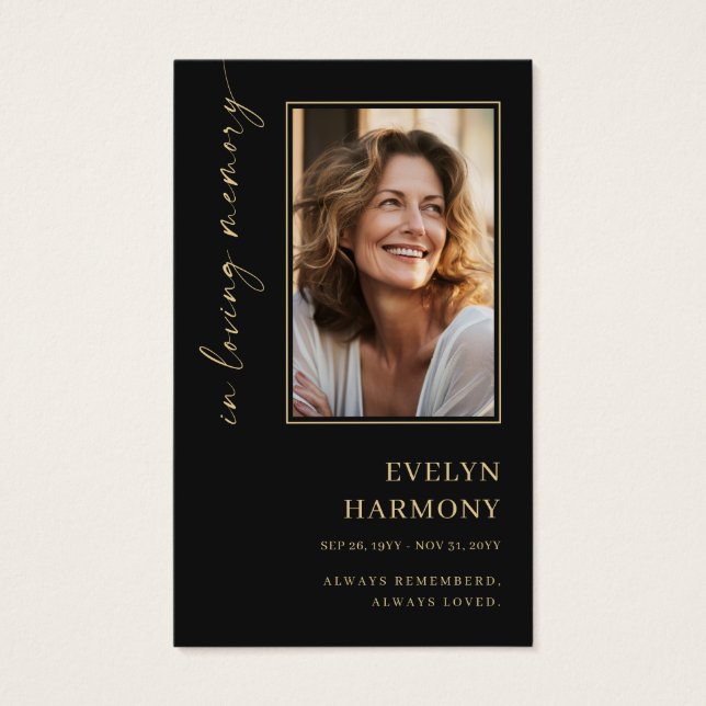 In Loving Memory Photo Funeral Prayer Card (Front)