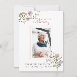 In Loving Memory Photo Funeral Prayer Card