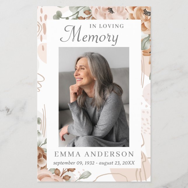 In Loving Memory | Photo Funeral Prayer Flyer (Front)