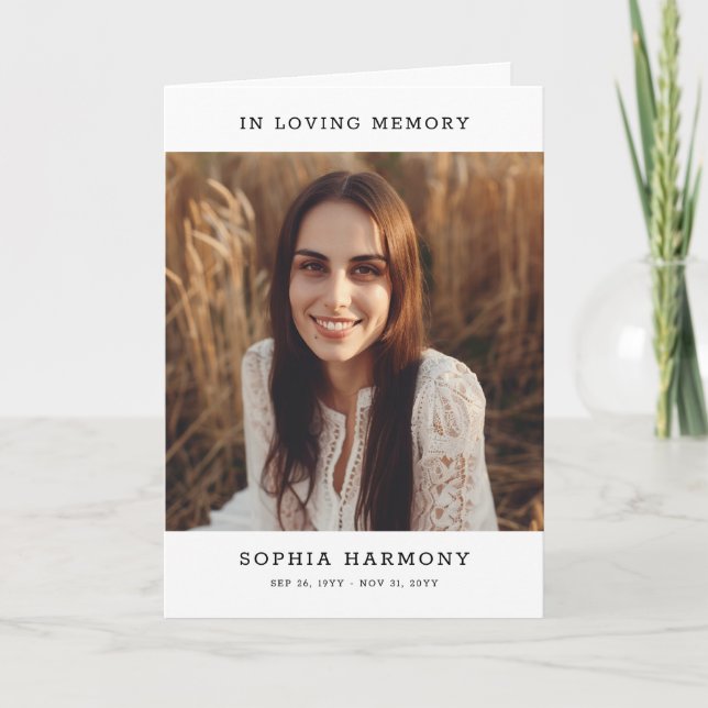 In Loving Memory Photo Funeral Program (Front)