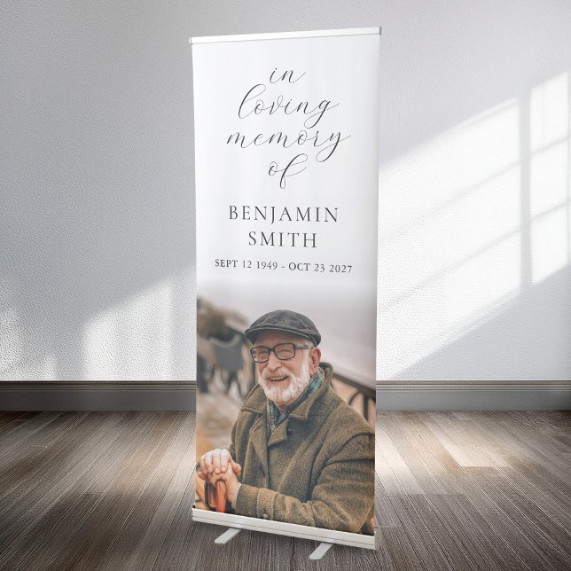 In Loving Memory Photo Funeral Retractable Banner (Creator Uploaded)