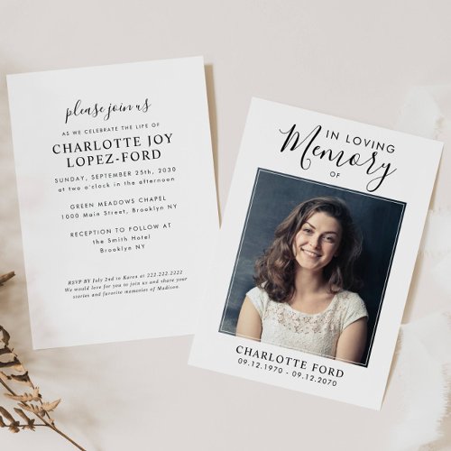 In Loving Memory Photo Funeral Service Memorial