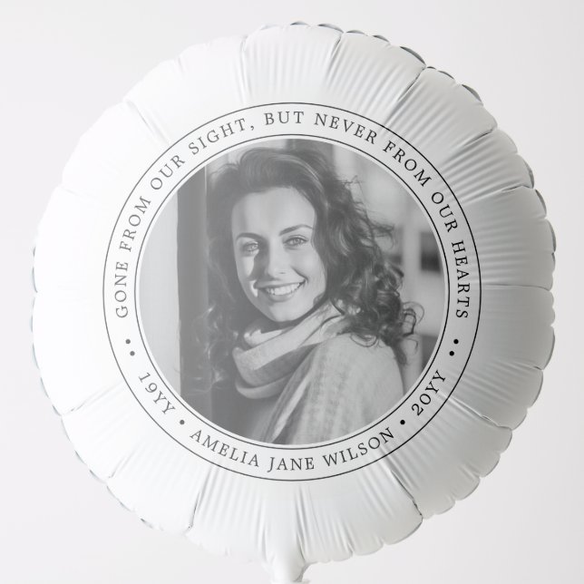 In Loving Memory Photo Funeral Sympathy Memorial Balloon (Front)