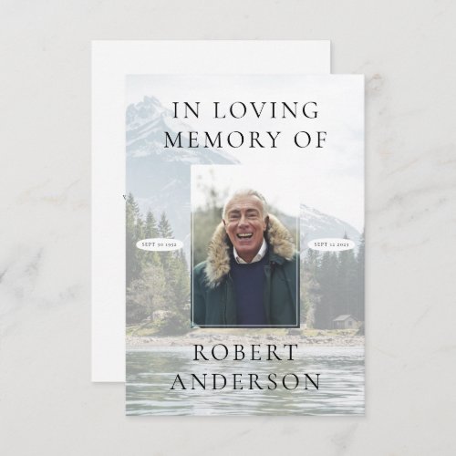 In Loving Memory Photo Funeral Thank You Card