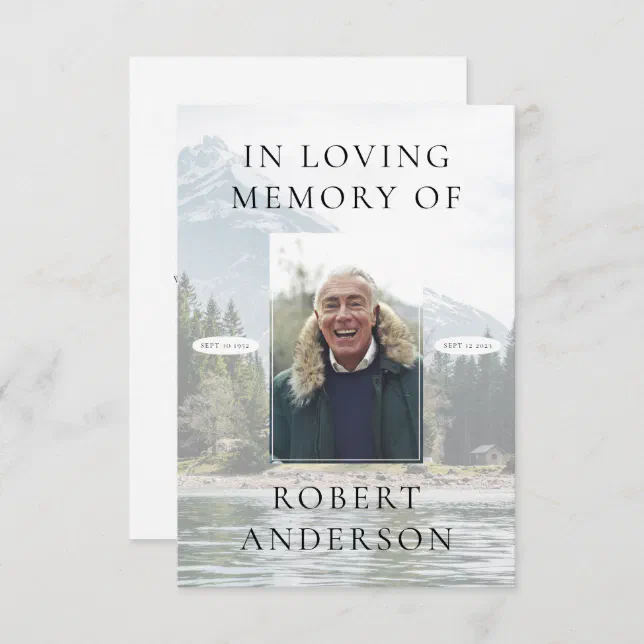 In Loving Memory Photo Funeral Thank You Card | Zazzle