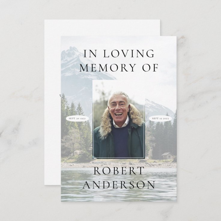 In Loving Memory Photo Funeral Thank You Card 