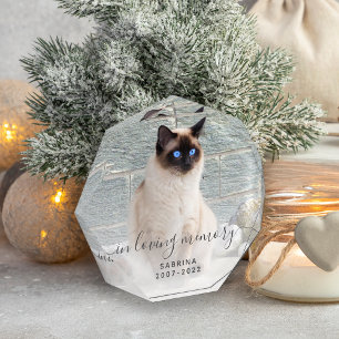 In Loving Memory Photo Gray Script Pet Memorial Block