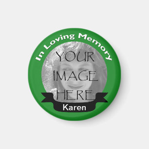 In Loving Memory Photo Green Magnet
