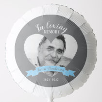 In loving memory photo heart blue ribbon balloon