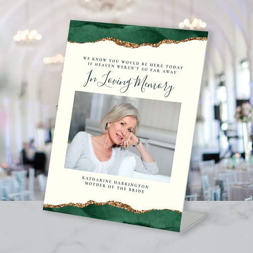 In Loving Memory Photo Ivory Wedding Pedestal Sign