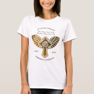 In Loving Memory Photo Keepsake Cross with Wings T-Shirt