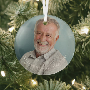 In Loving Memory Photo Keepsake Glass Ornament