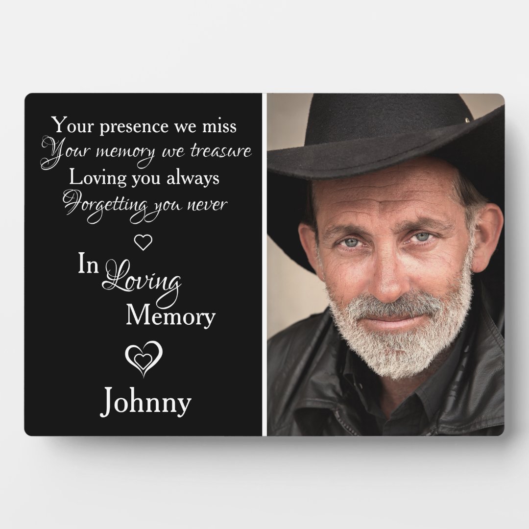 In Loving Memory Photo Keepsake Memorial Plaque | Zazzle