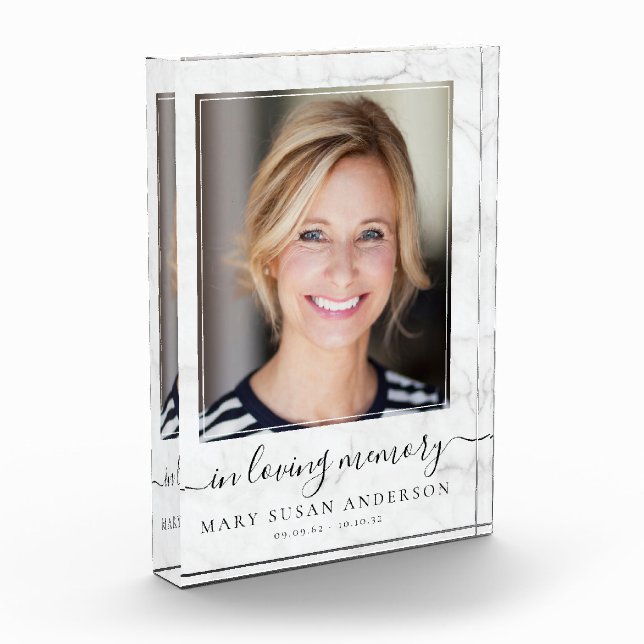 In Loving Memory Photo Marble Memorial (Left)