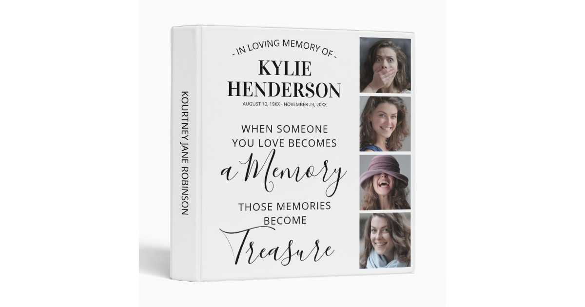 In Loving Memory Photo Memorial Album 3 Ring Binde Binder | Zazzle