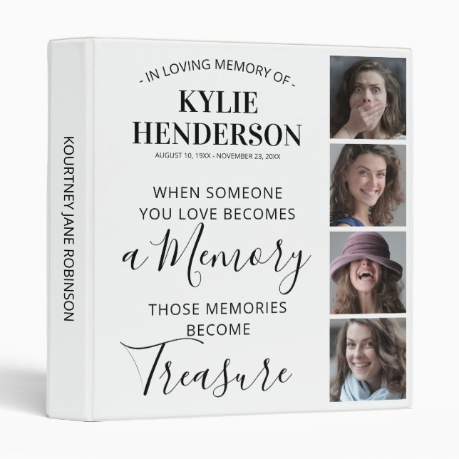 In Loving Memory Photo Memorial Album 3 Ring Binde Binder (Front/Spine)