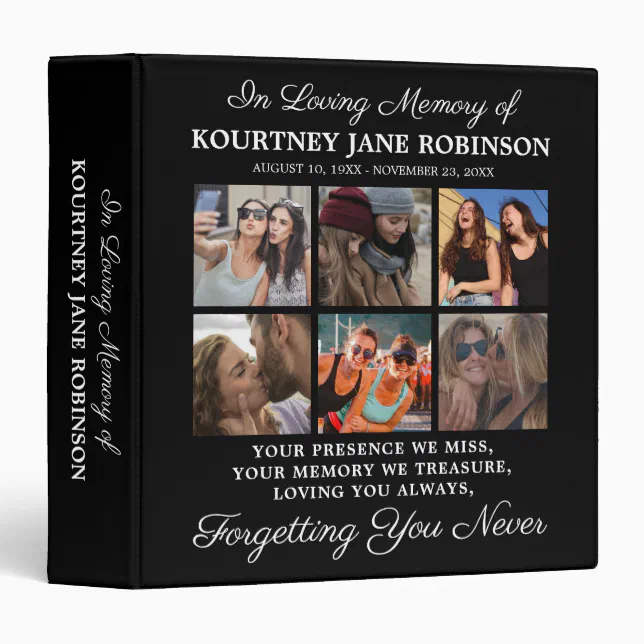 In Loving Memory Photo Memorial Album 3 Ring Binder | Zazzle