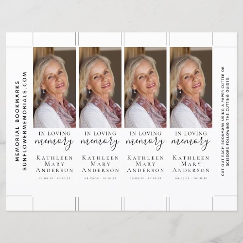 In Loving Memory Photo Memorial Bookmark