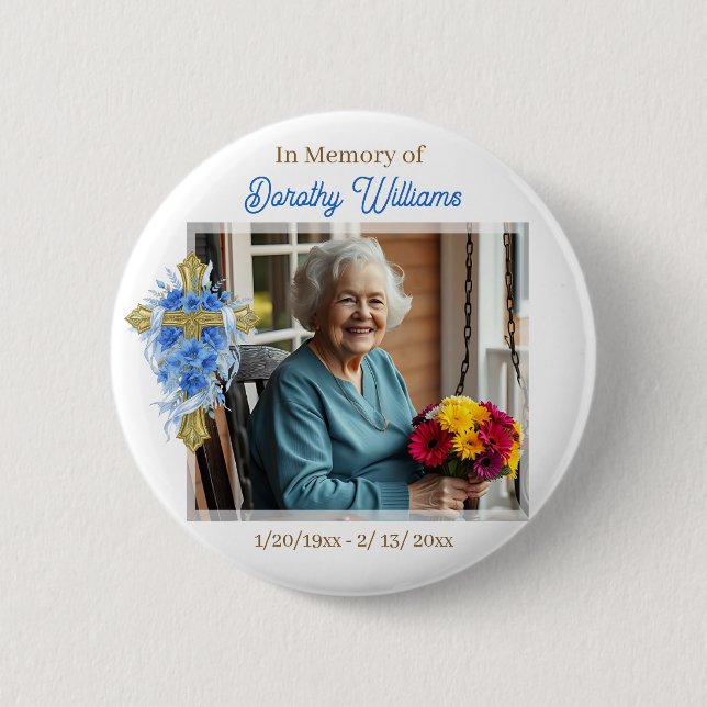 In Loving Memory | Photo Memorial Button (Front)