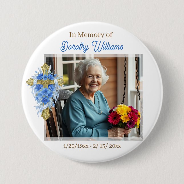 In Loving Memory | Photo Memorial Button (Front)