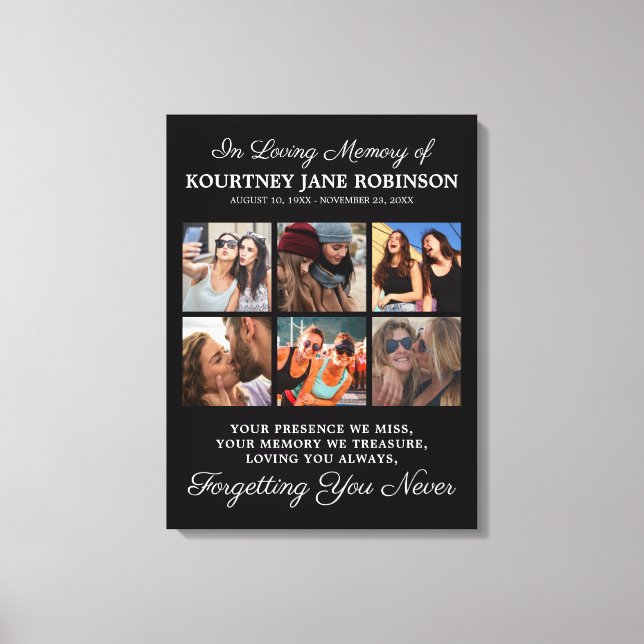In Loving Memory Photo Memorial Canvas Print (Front)
