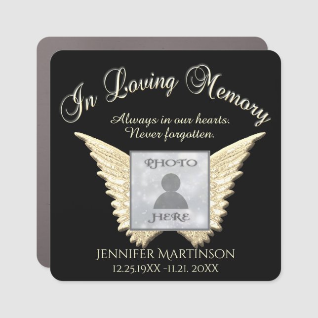 In Loving Memory Photo Memorial Car Magnet (Front)