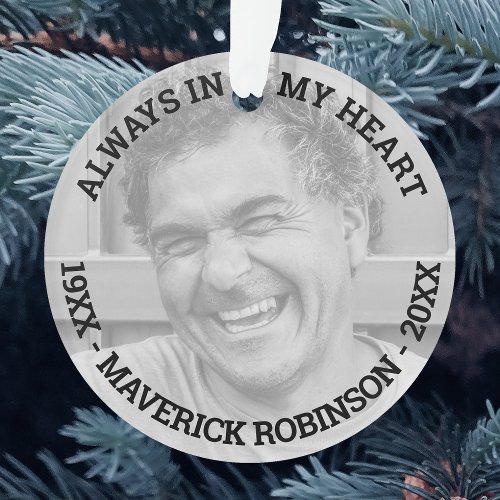 In Loving Memory Photo Memorial Christmas Ornament