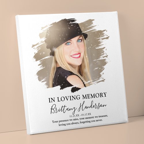 In Loving Memory  Photo Memorial Faux Canvas Print