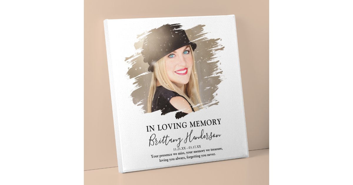 In Loving Memory | Photo Memorial Faux Canvas Print | Zazzle