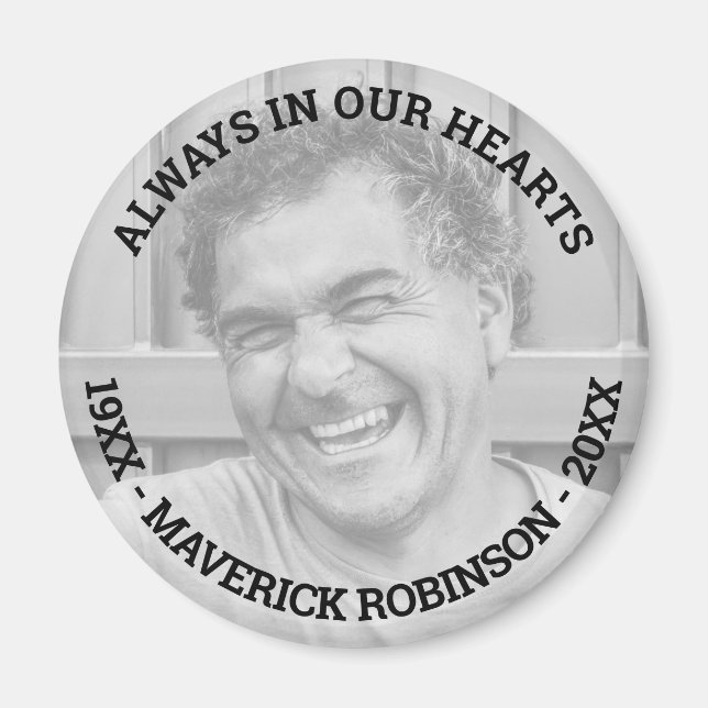 In Loving Memory Photo Memorial Favors Magnet (Front)