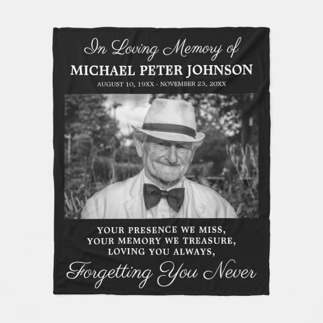 In Loving Memory Photo Memorial Fleece Blanket (Front)