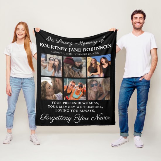 In Loving Memory Photo Memorial Fleece Blanket